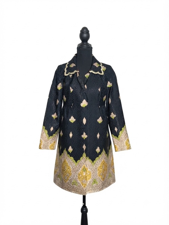 elevenses Jackets & Blazers - Anthropologie Elevenses Embroidered Silk Blend Coat Sz 0